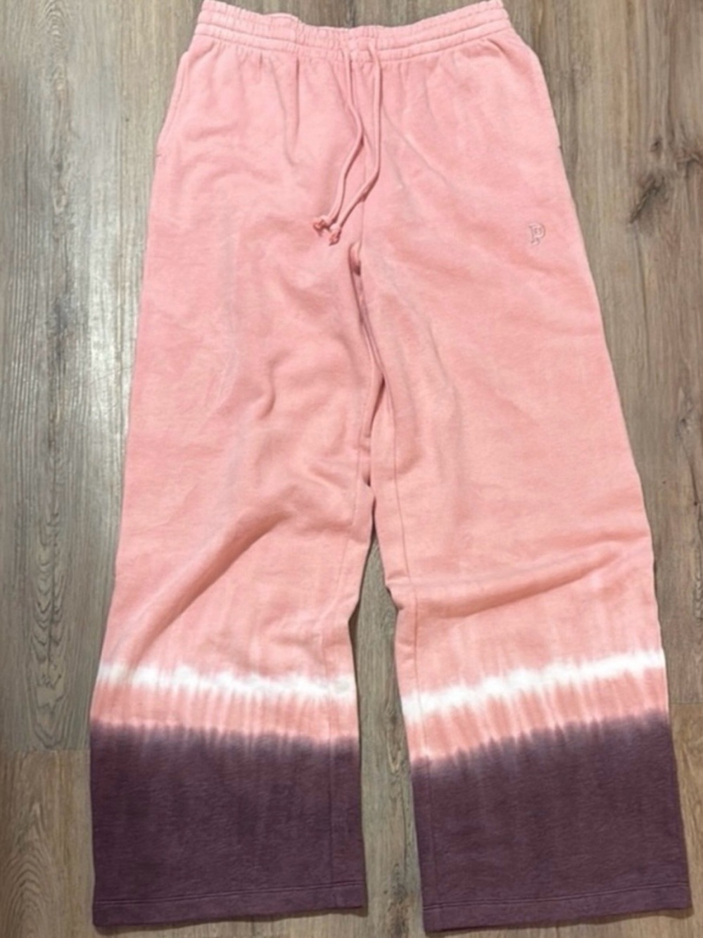 PINK Victoria’s Secret Wide Leg Tie Dye Sweatpants Pink Purple Size Medium NWT